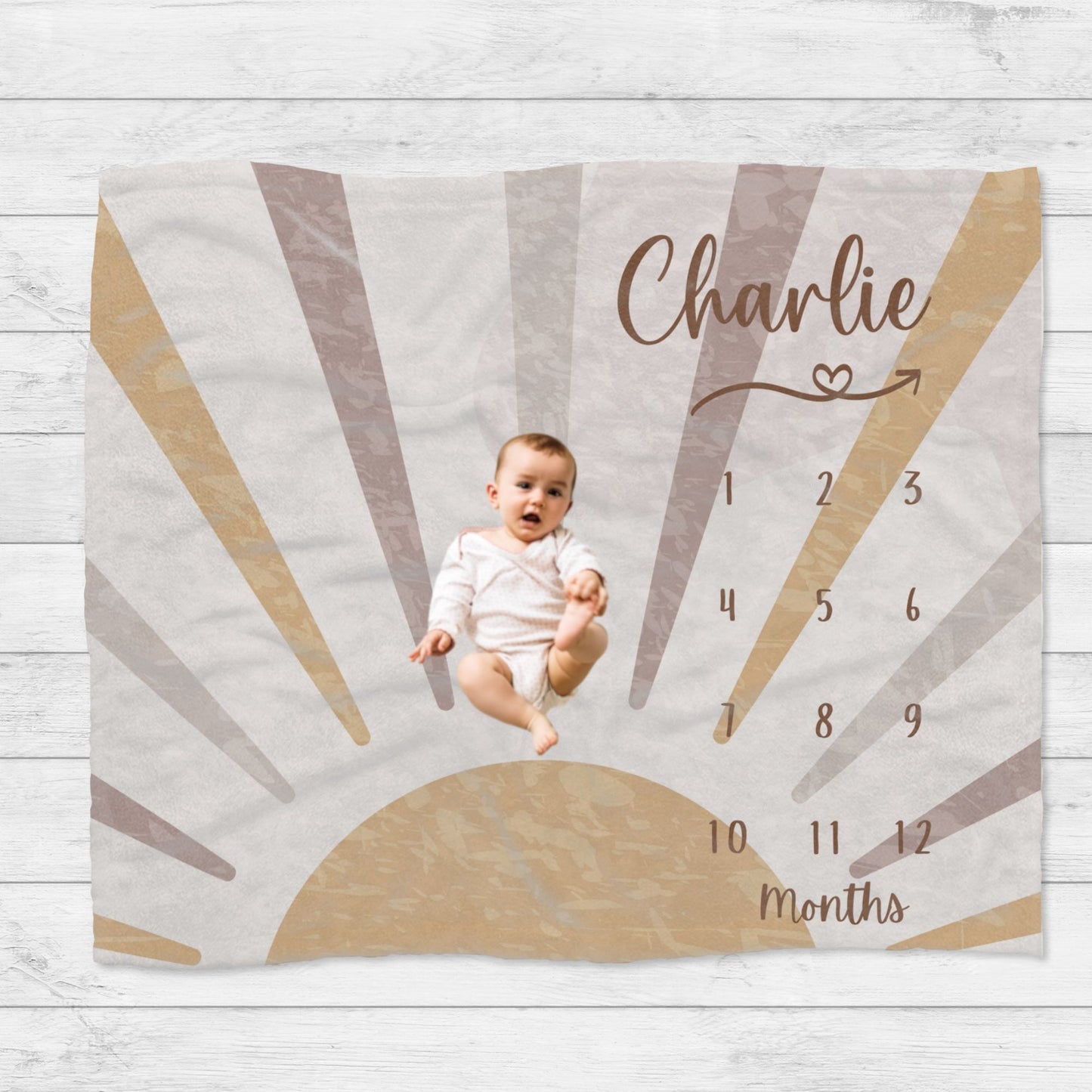 Personalised Boho Sun Baby Blanket