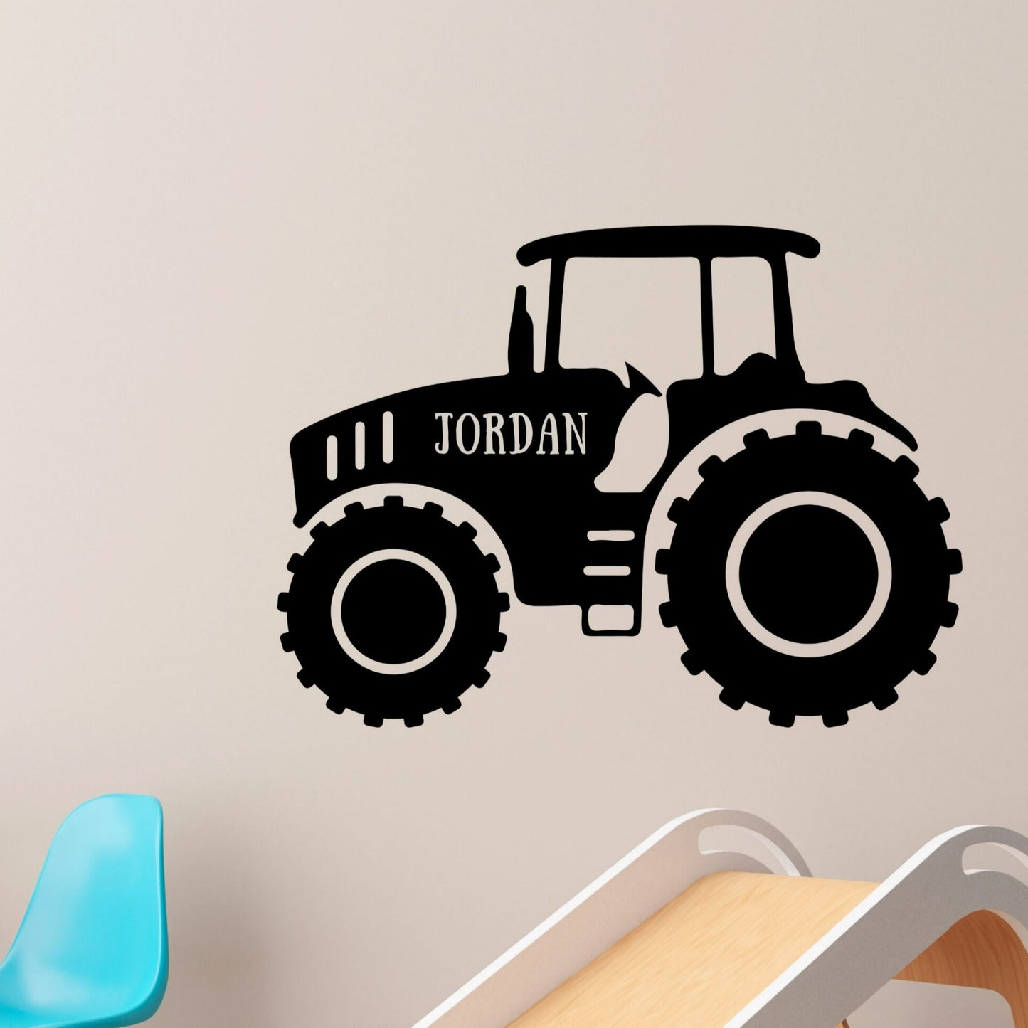 Personalised Tractor Wall Decal with Name