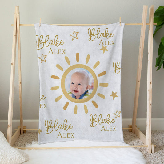 Custom Photo Baby Blanket with Sun