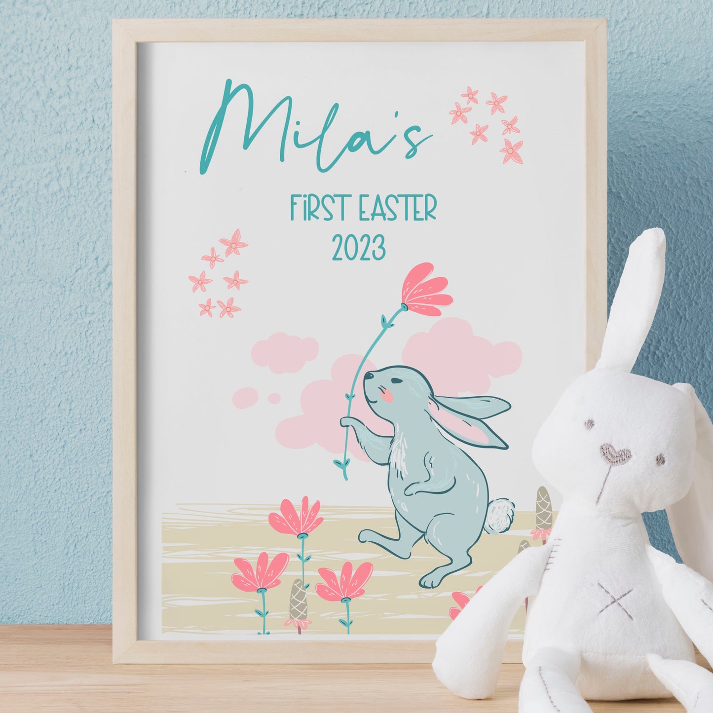 personalised baby's first Easter wall art print