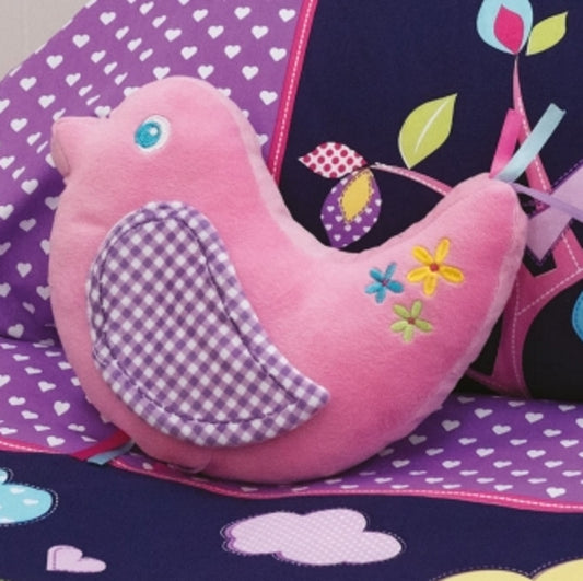 pink bird cushion