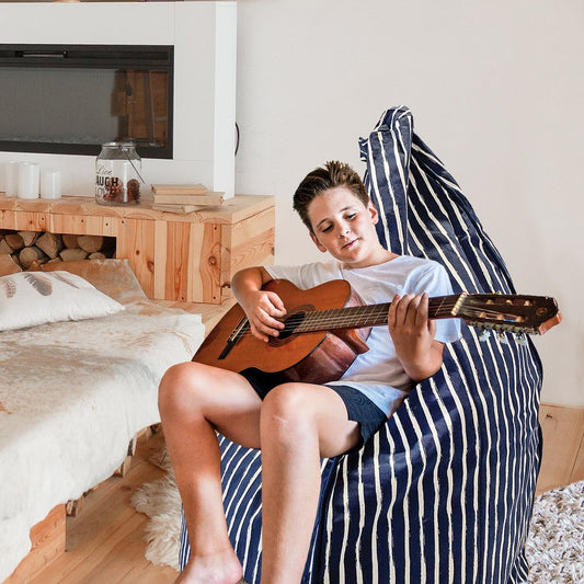 navy stripe bean bag cover - large - Snug as a Bug