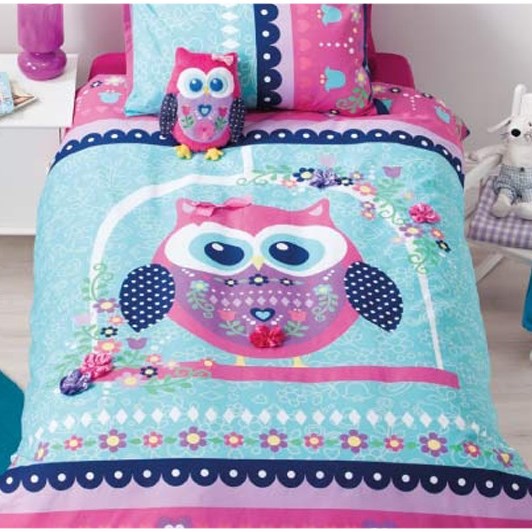 cubby house kids pretty owl duvet cover 