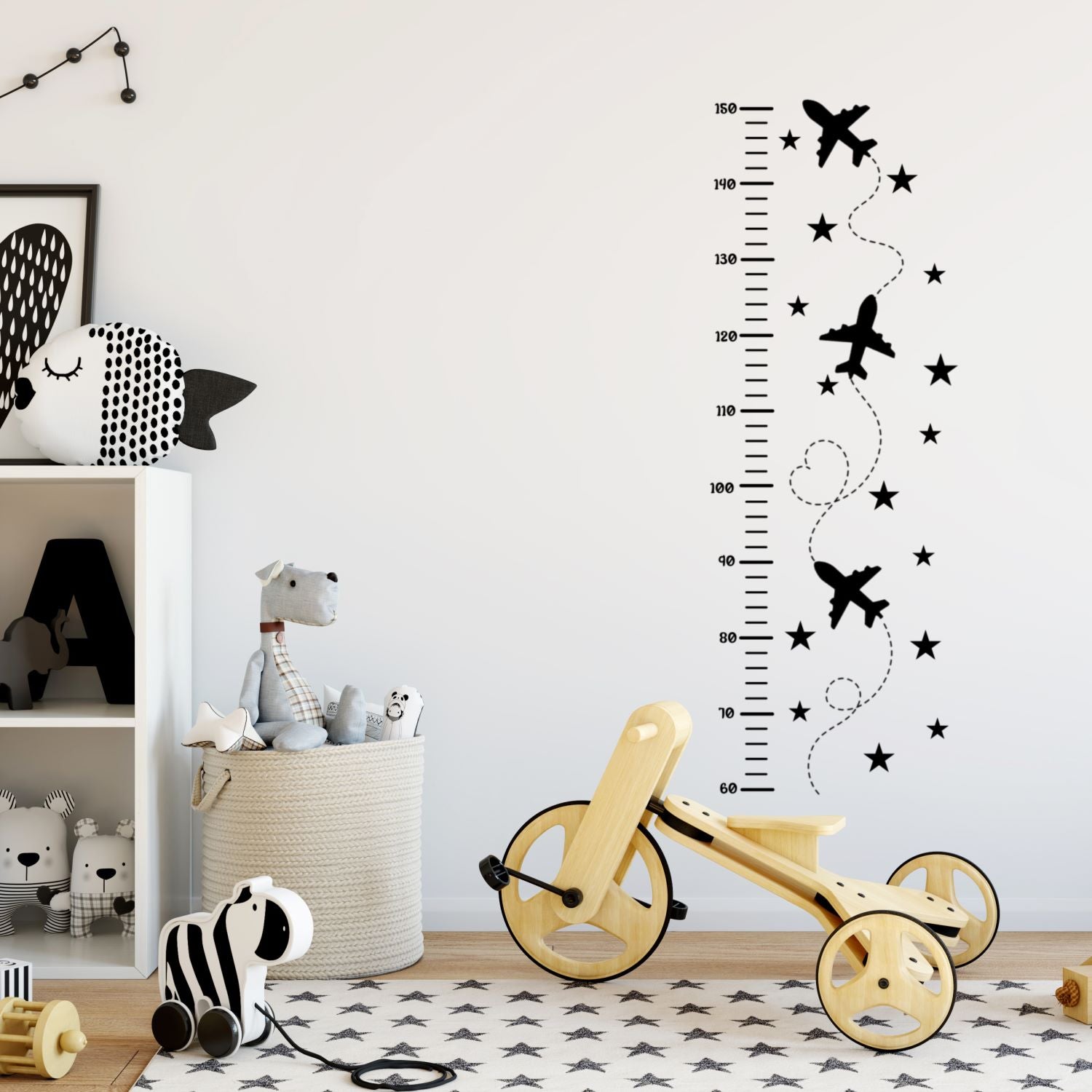 airplane growth chart wall decal