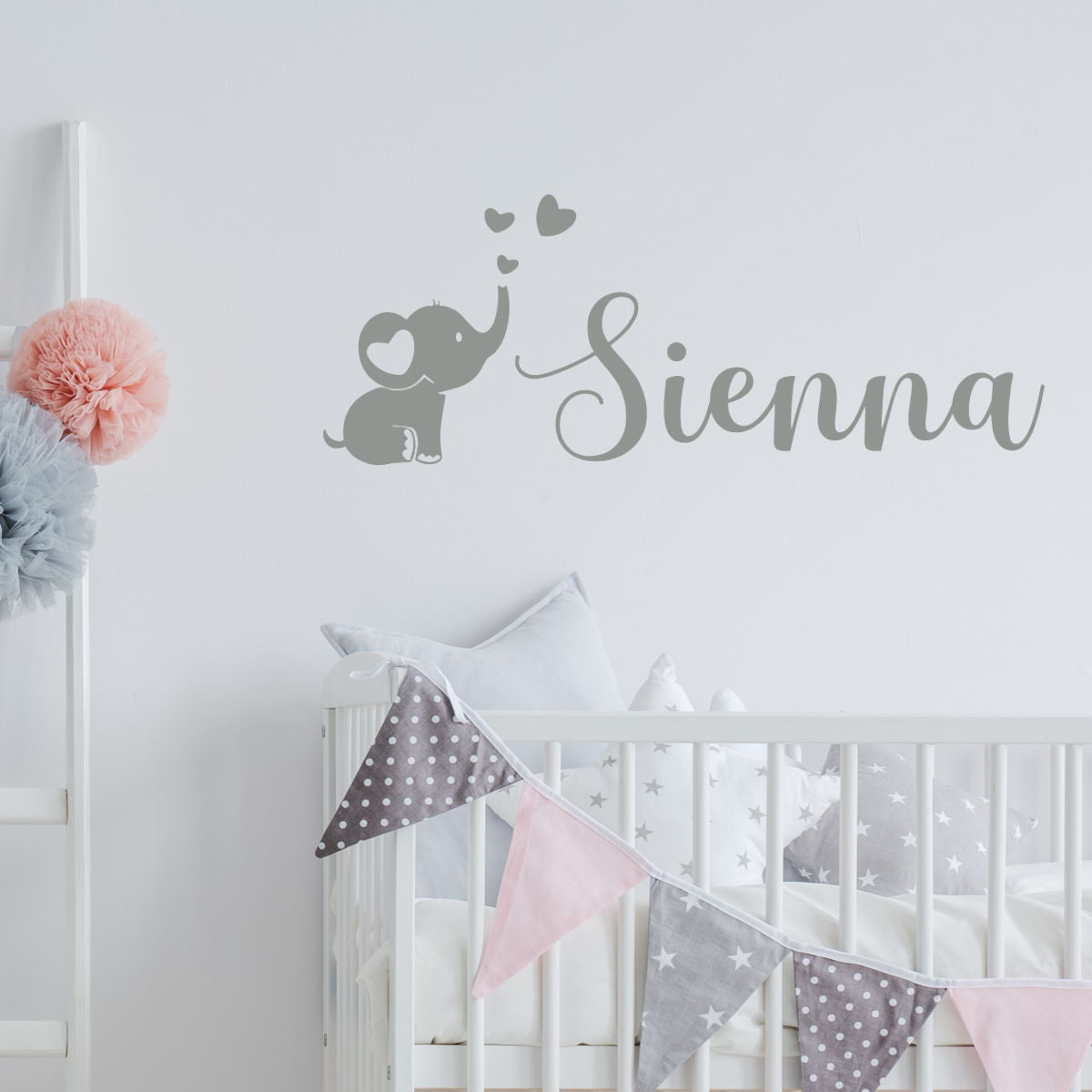 baby elephant name decal