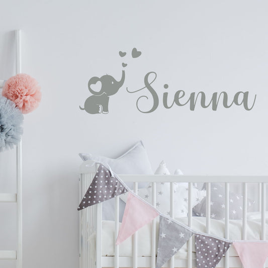 baby elephant name decal