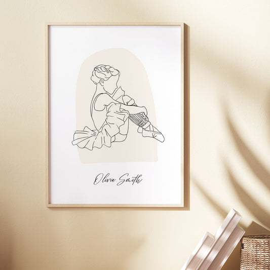 custom name ballerina wall art print