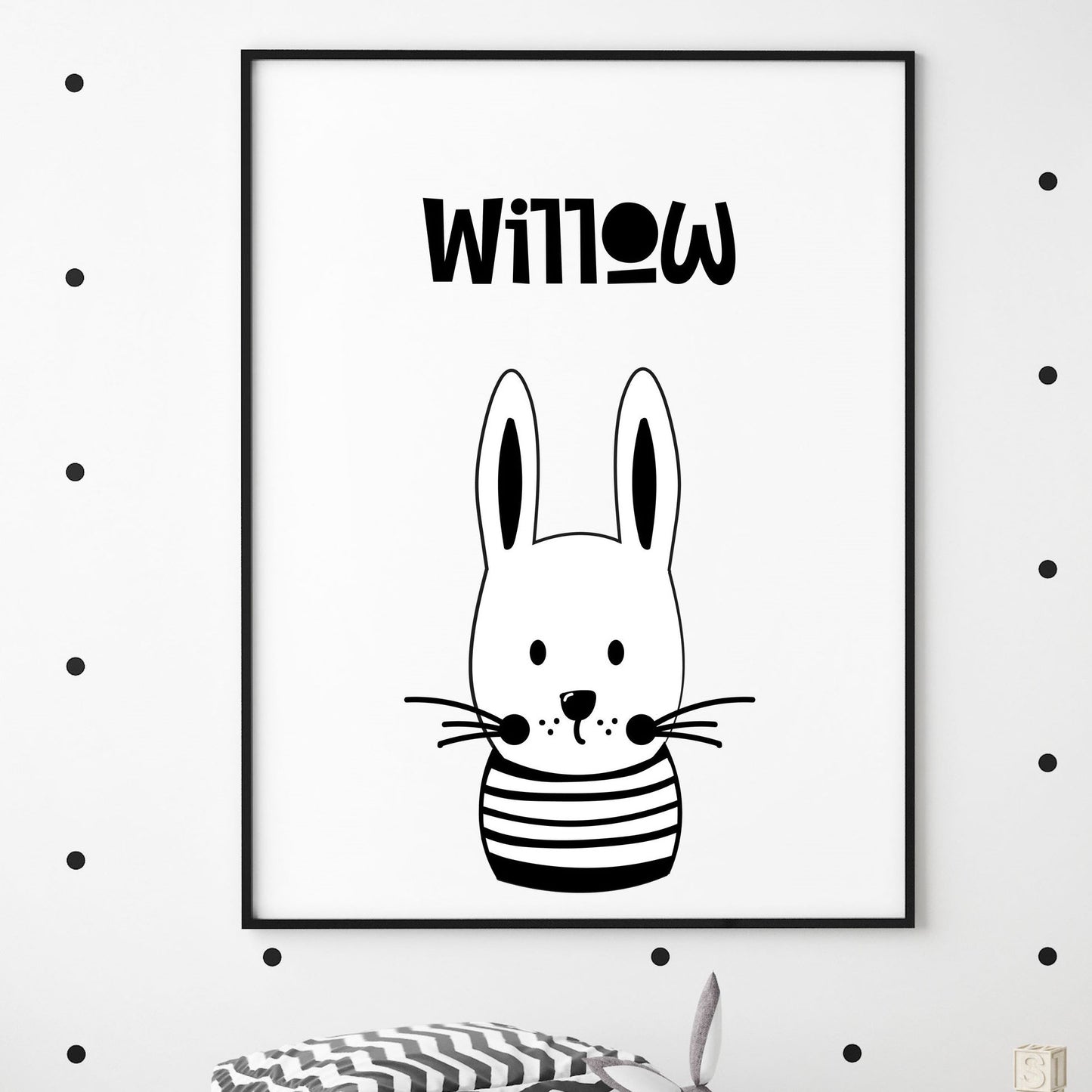 baby animal personalised name nursery print