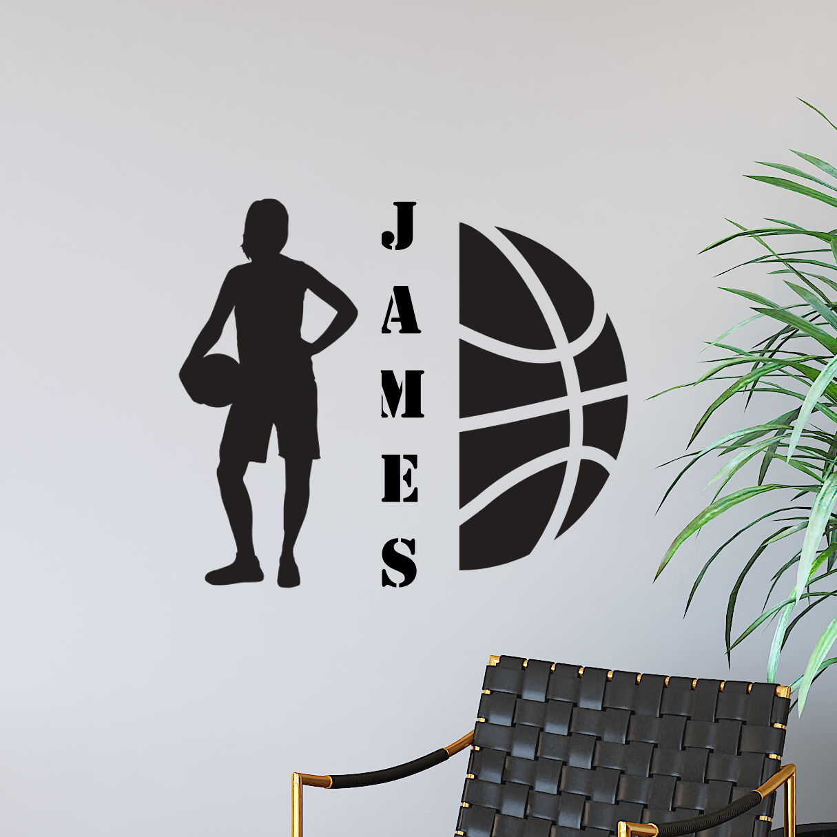 basketball name wall decal