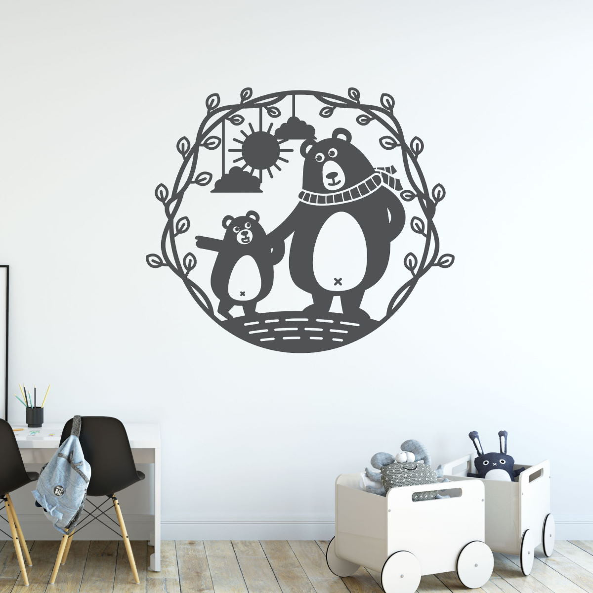 baby bear and mum wall decals - Snug as a Bug
