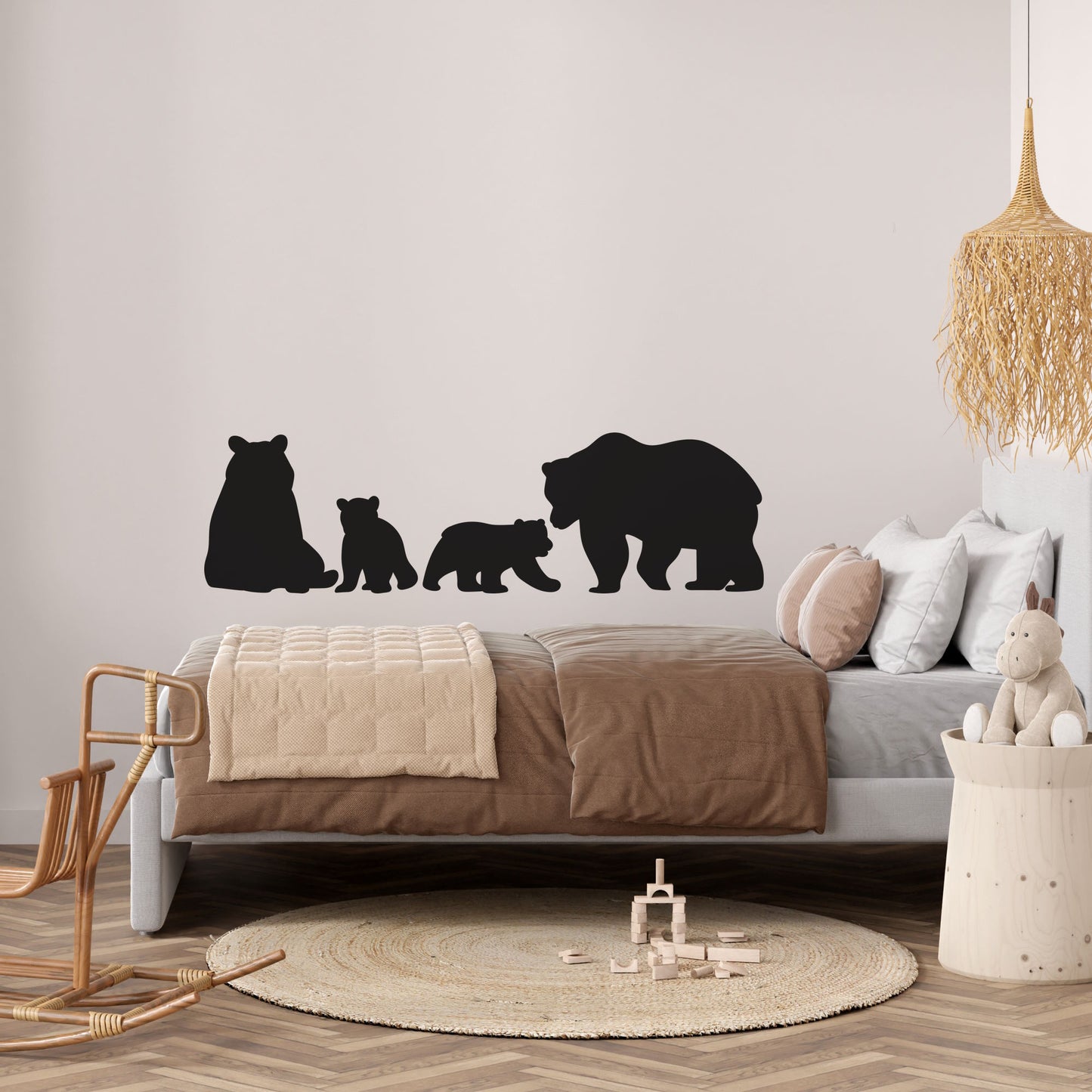 bear family nursery wall decal