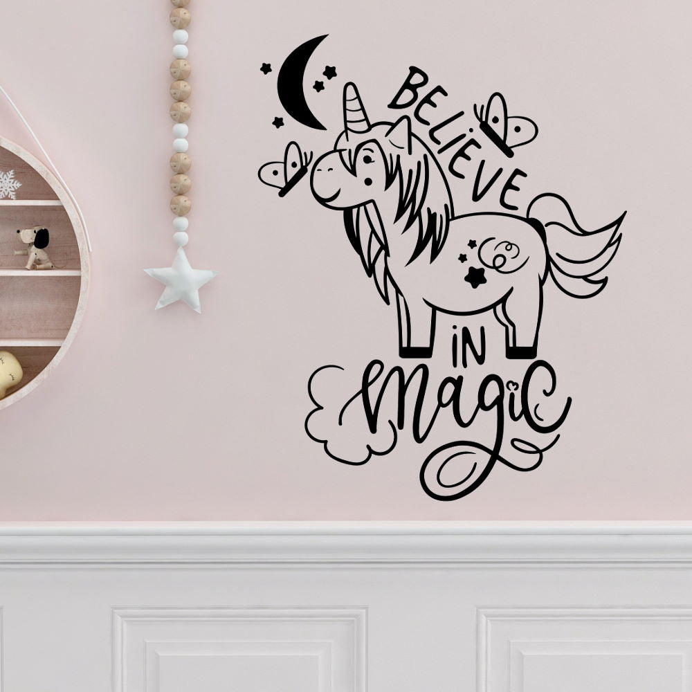 believe in magic baby unicorn wall decals 
