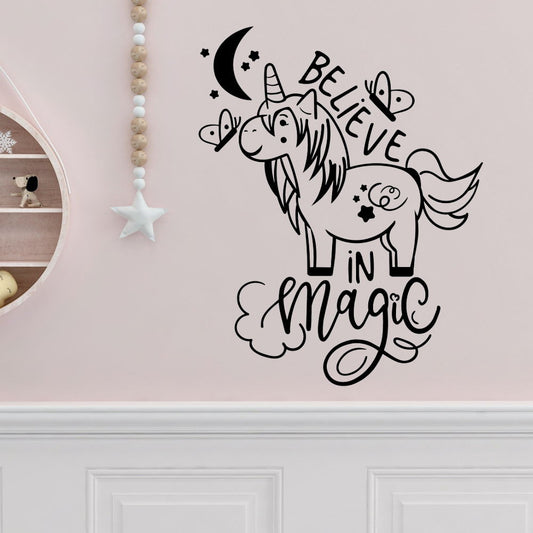 believe in magic baby unicorn wall decals 