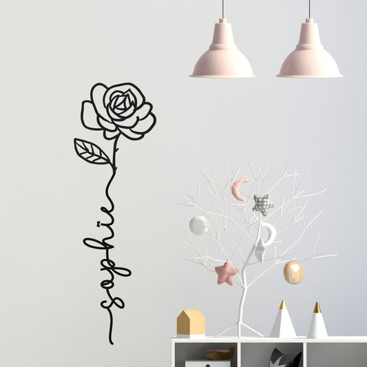 birth flower wall decal