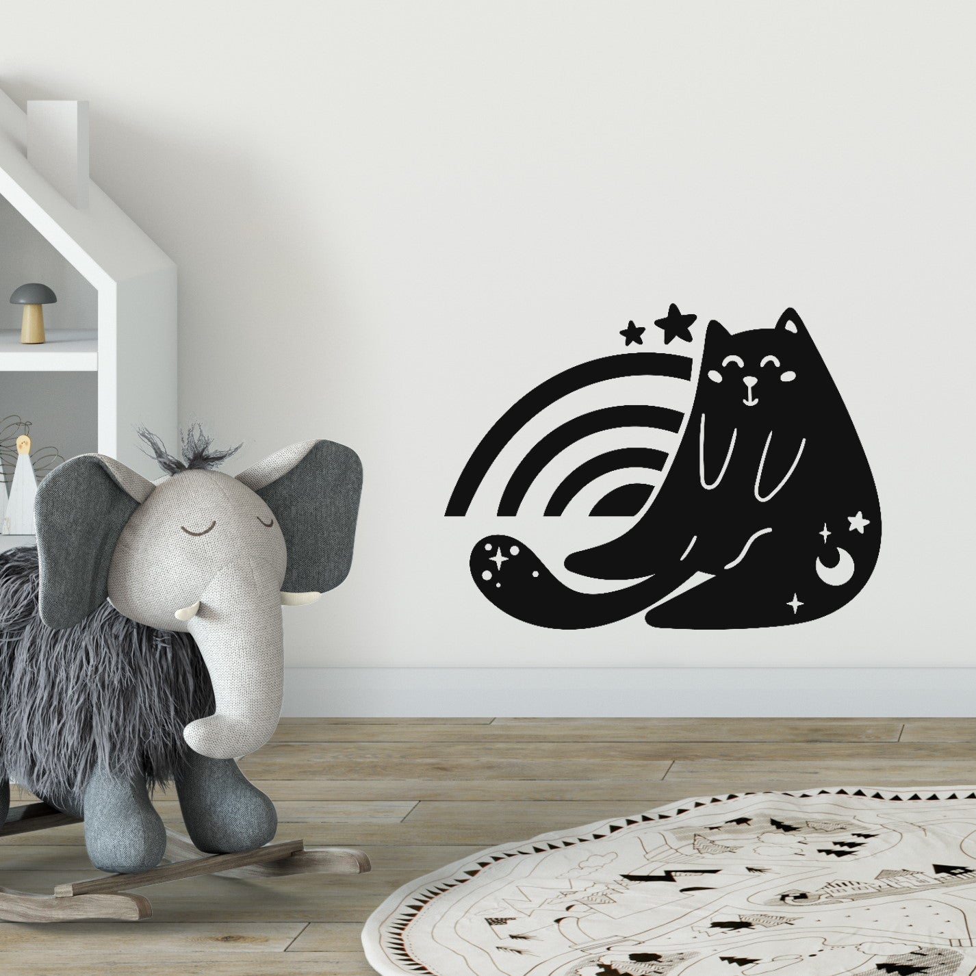 celestial cat rainbow decal