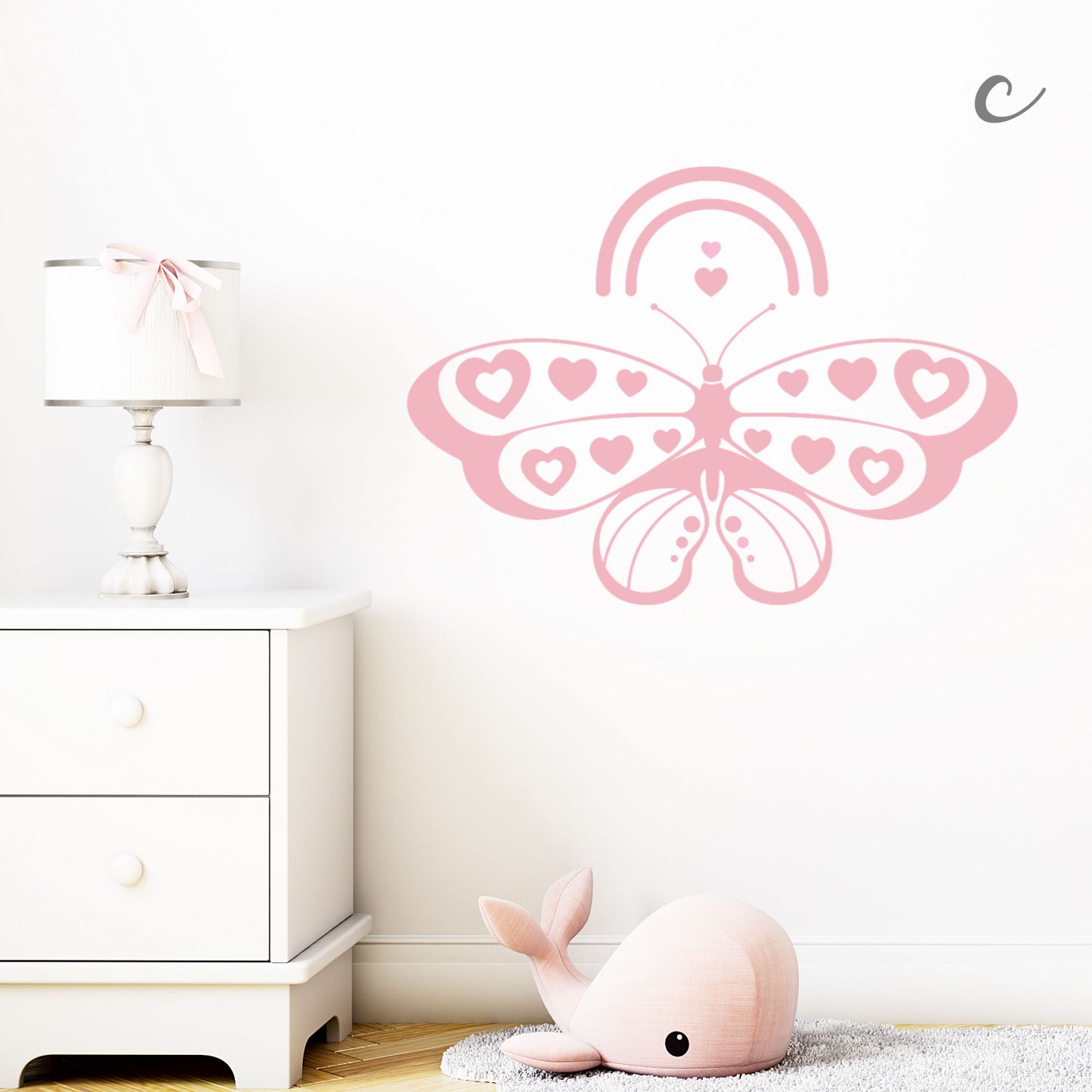 large butterfly heart wall decal