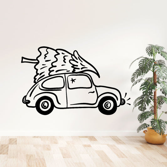 Christmas car wall decal