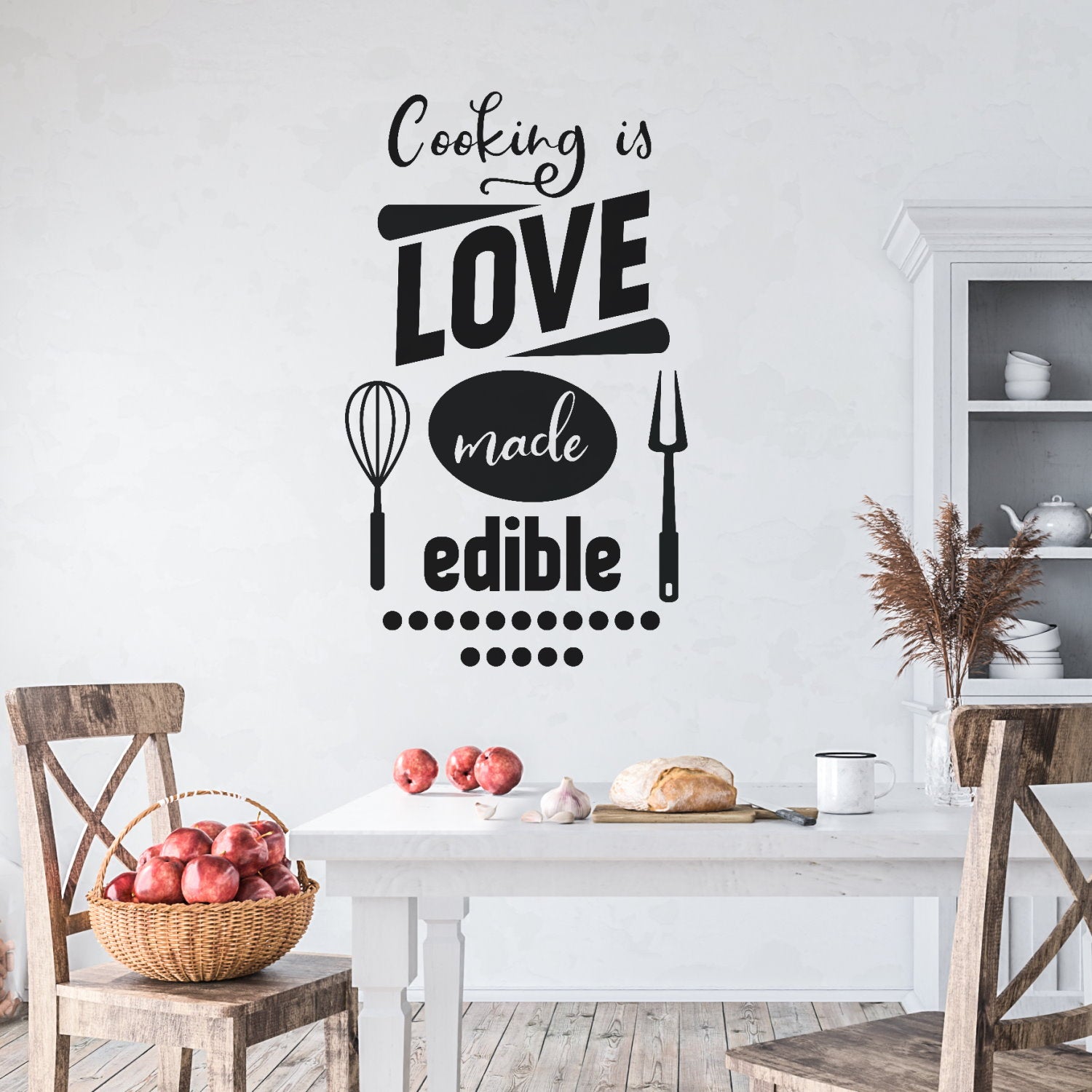 cooking is love kitchen wall decal – Snug as a Bug