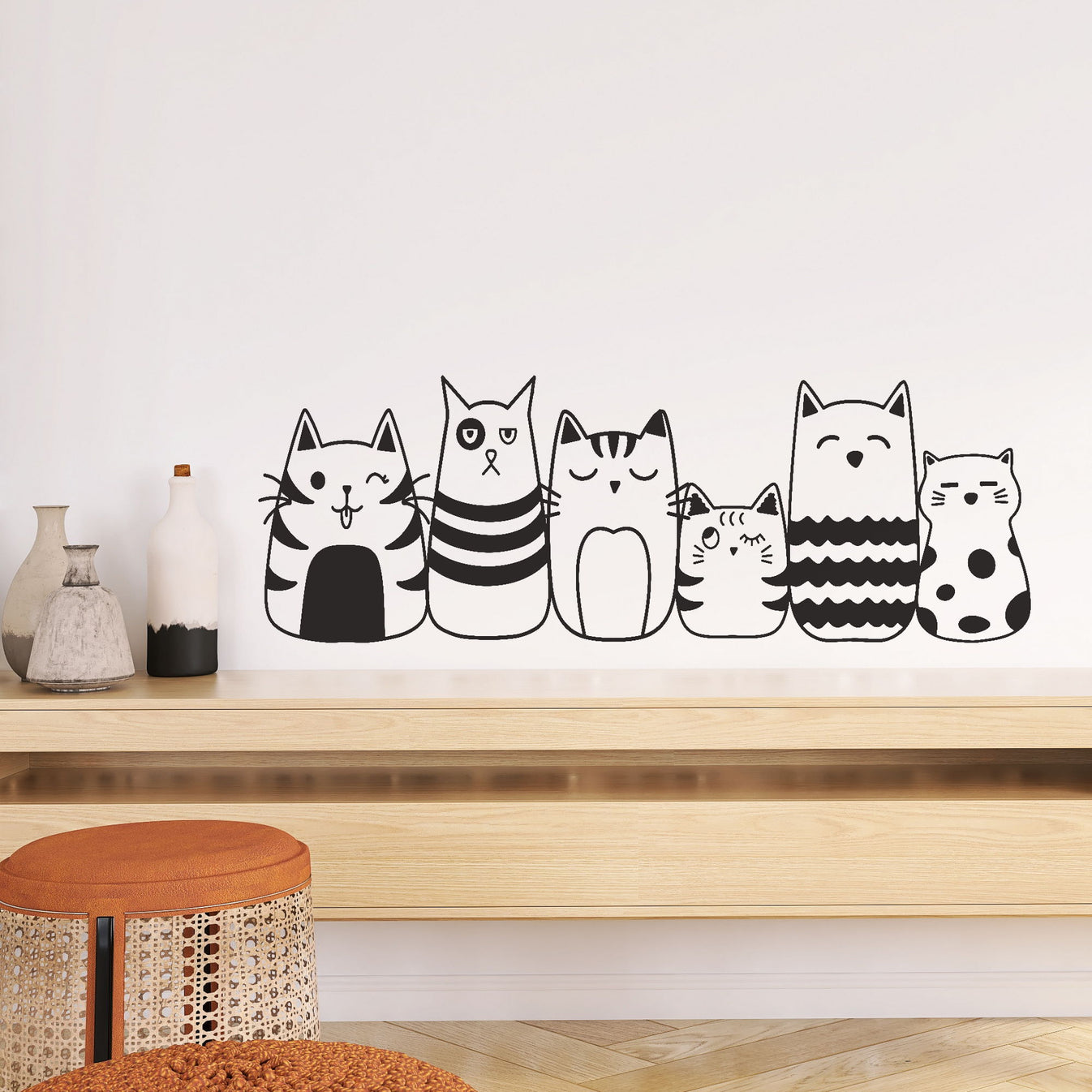 cute cats wall decal Snug as a Bug