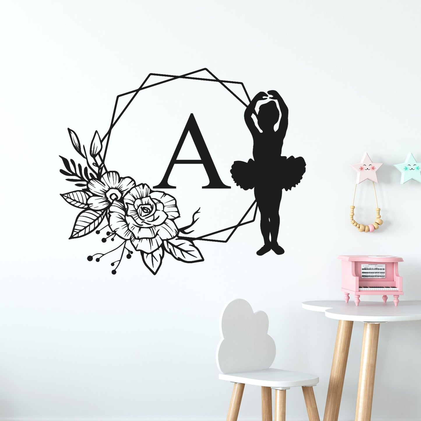 custom monogram dancing wall decal