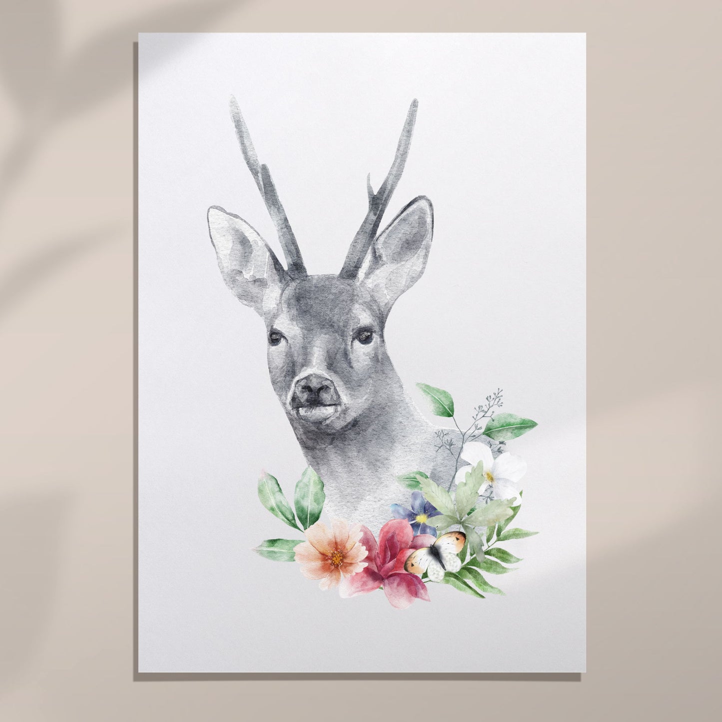 flower doe wall art print unframed