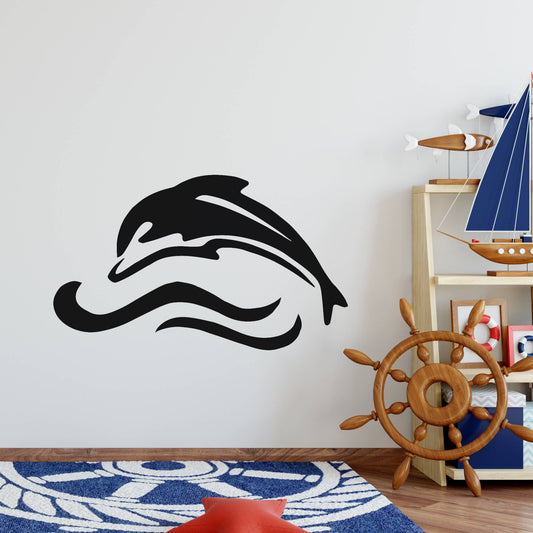swimming dolphin wall decal