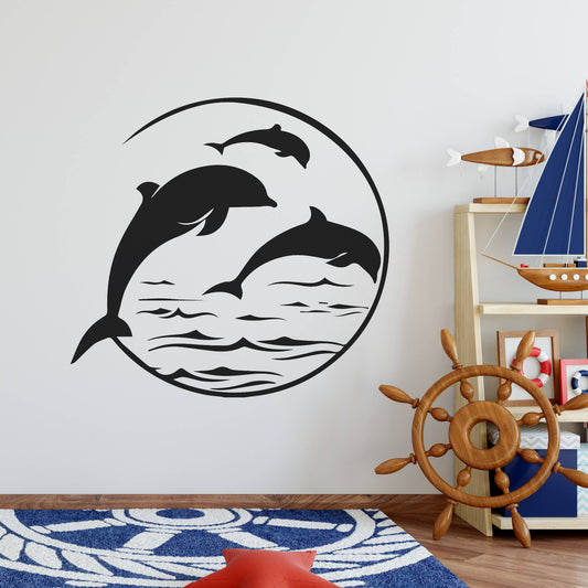 dolphin family wall decal
