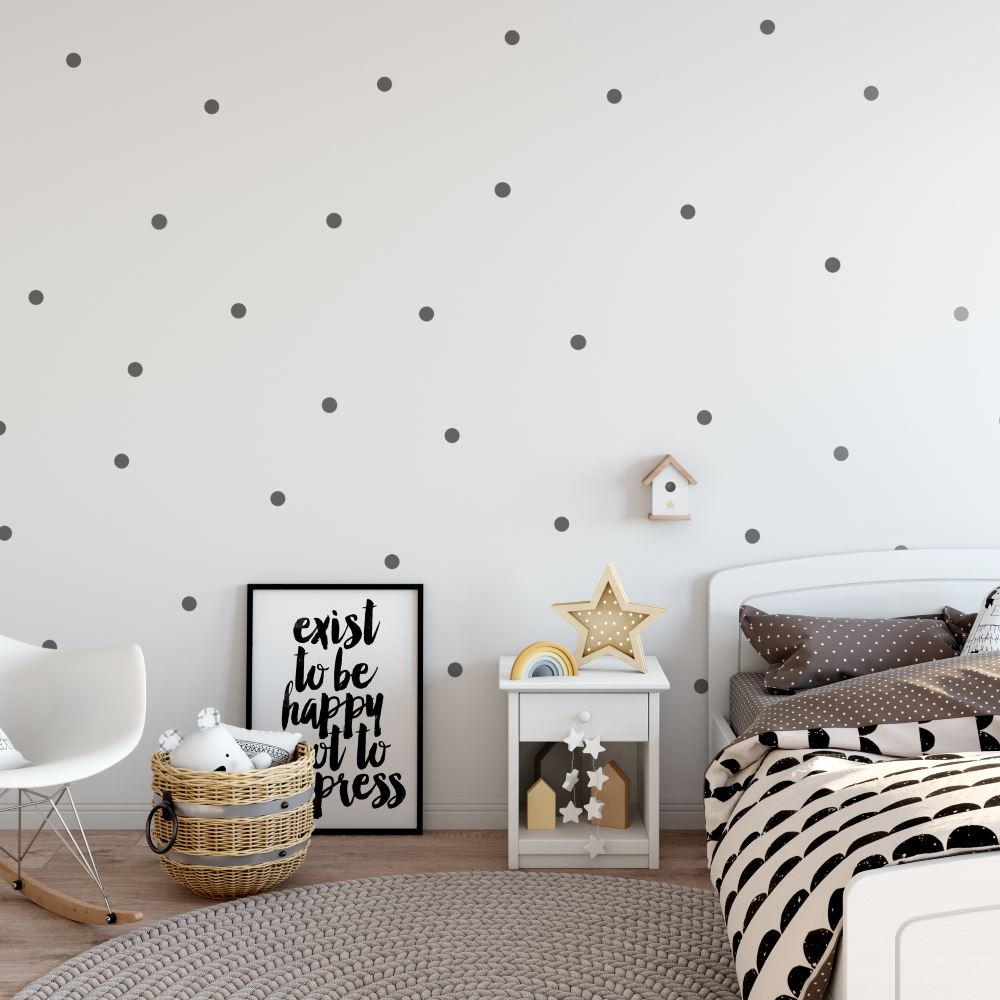 black polka dot wall decals