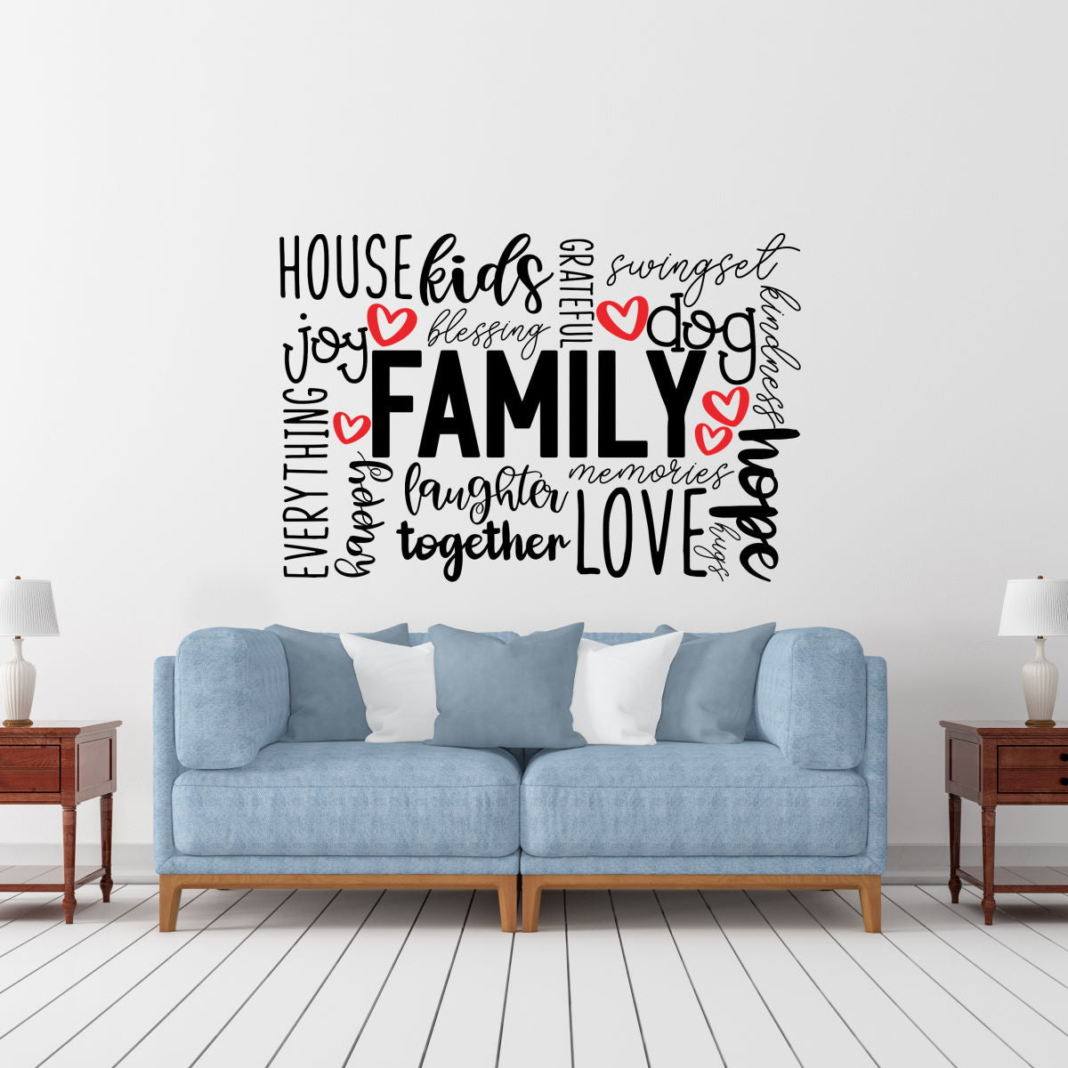 FAMILY word cloud wall decal