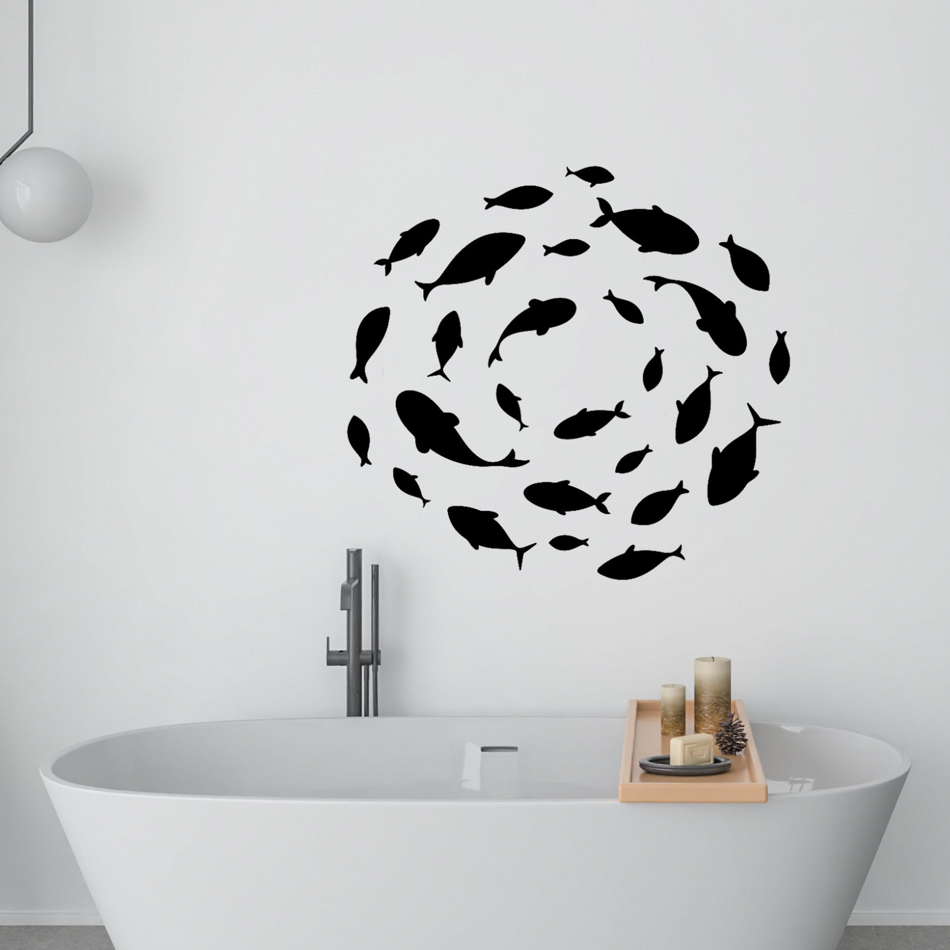 swimming fish bathroom decal