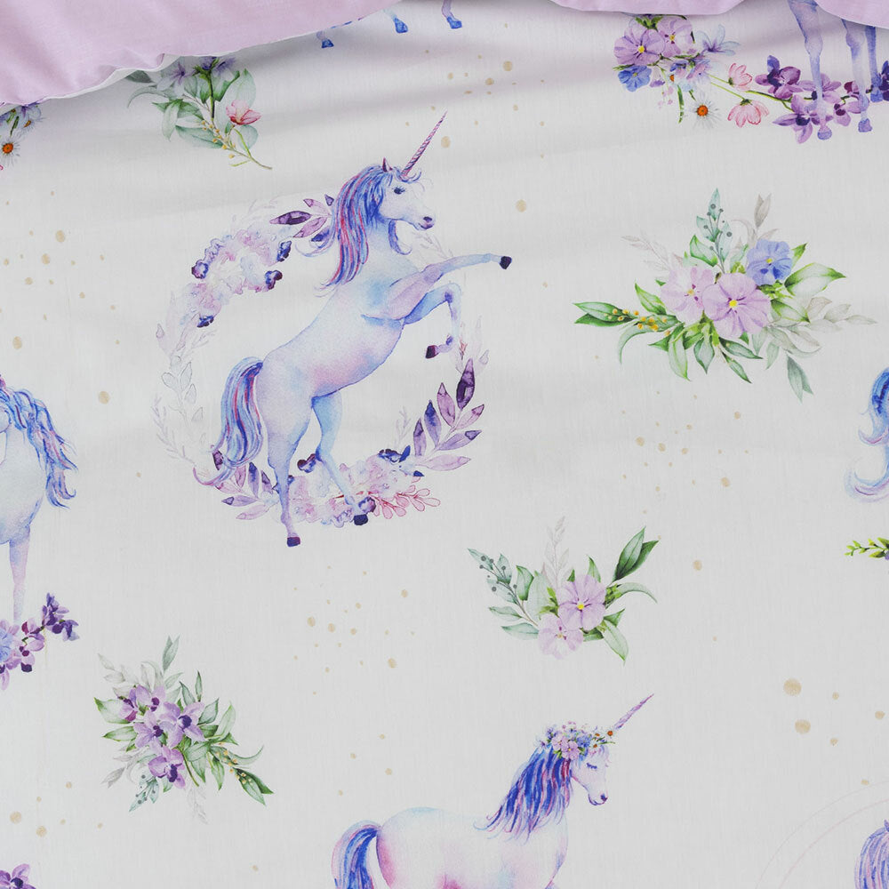 Floral Unicorn Duvet Cover Set