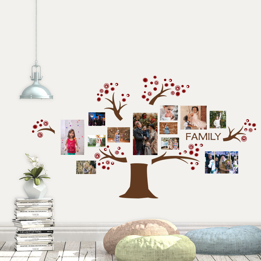 flower family tree wall decal