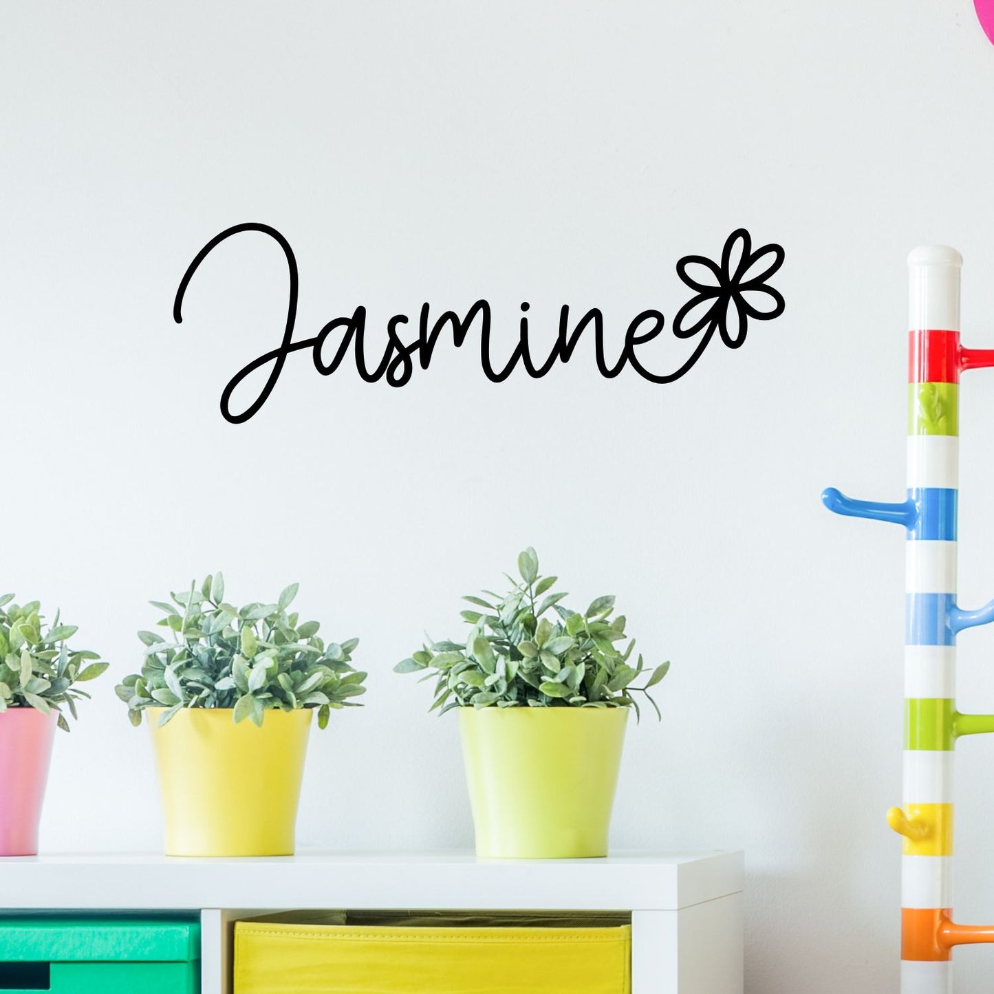 flower script custom name wall decal