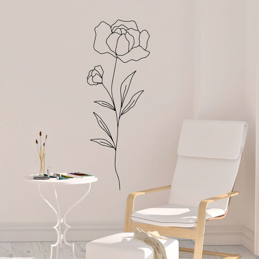 flowers on stem wall decal
