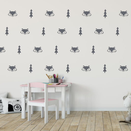 fox and tree wall decals 