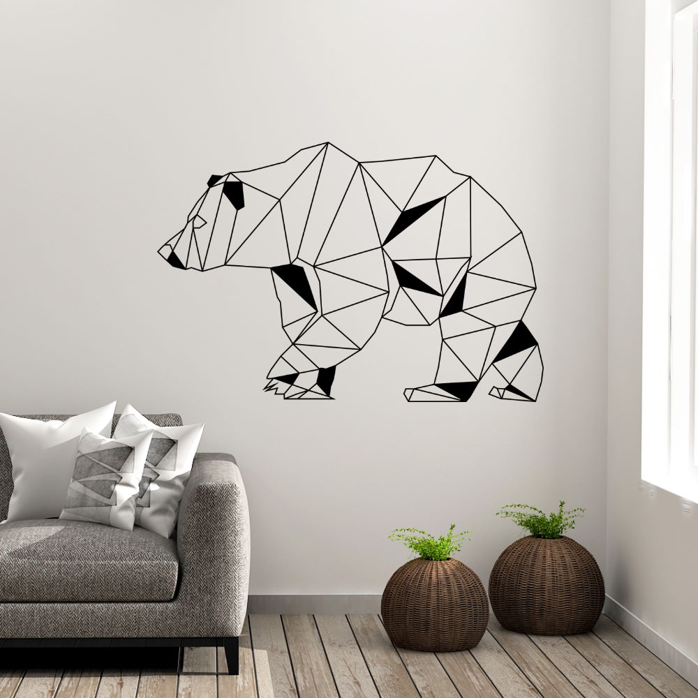 geometric bear wall decal