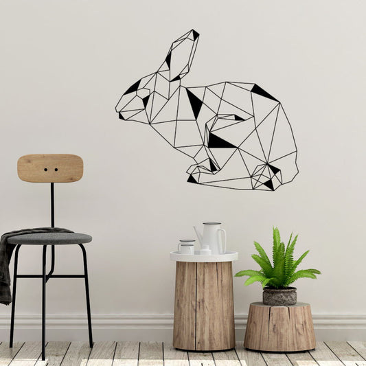 geometric bunny wall decal