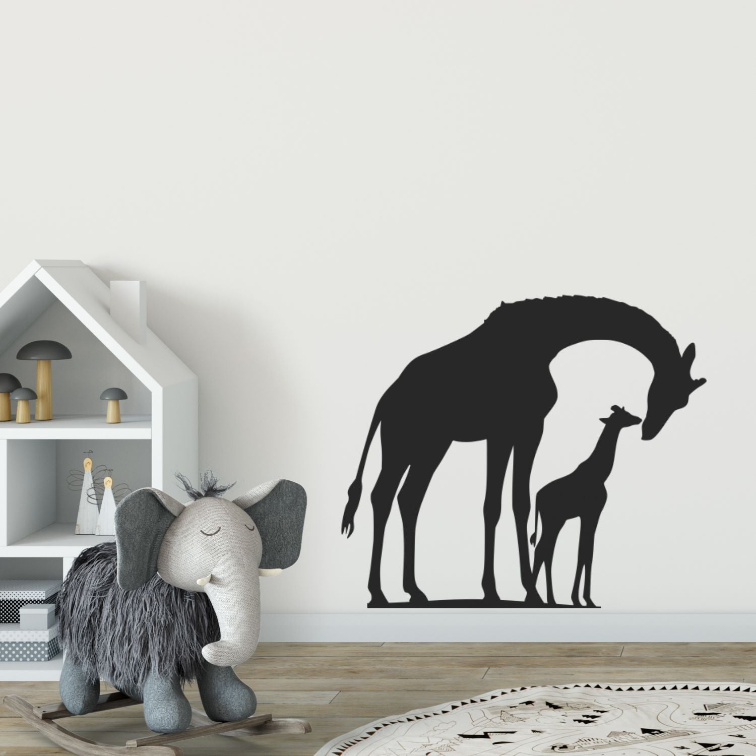 mum baby giraffe wall decal