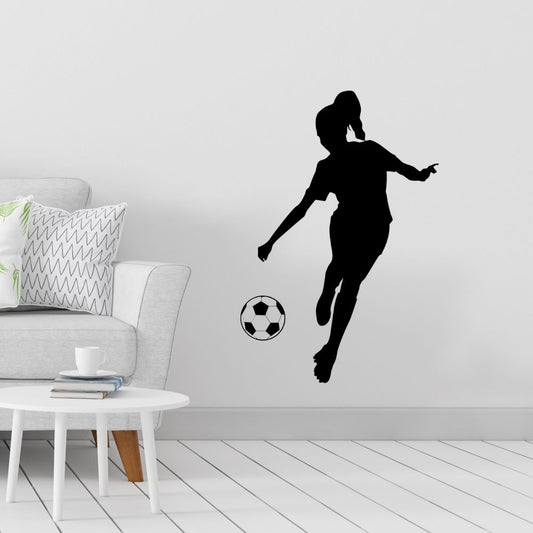 girl soccer wall decal