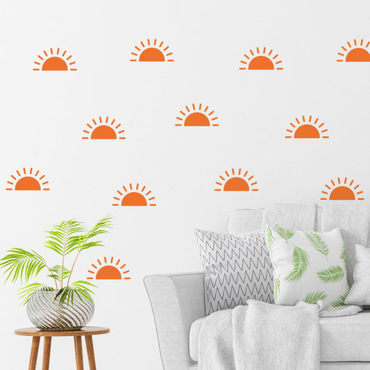 half sun pattern wall decals