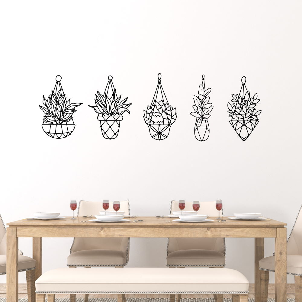 hanging plant wall decal