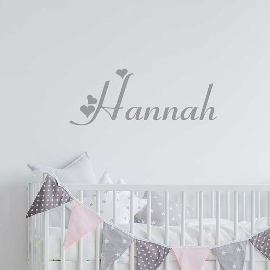 custom wall lettering - heart name decals - Snug as a Bug