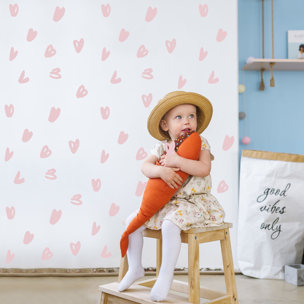 hand drawn heart wall decals