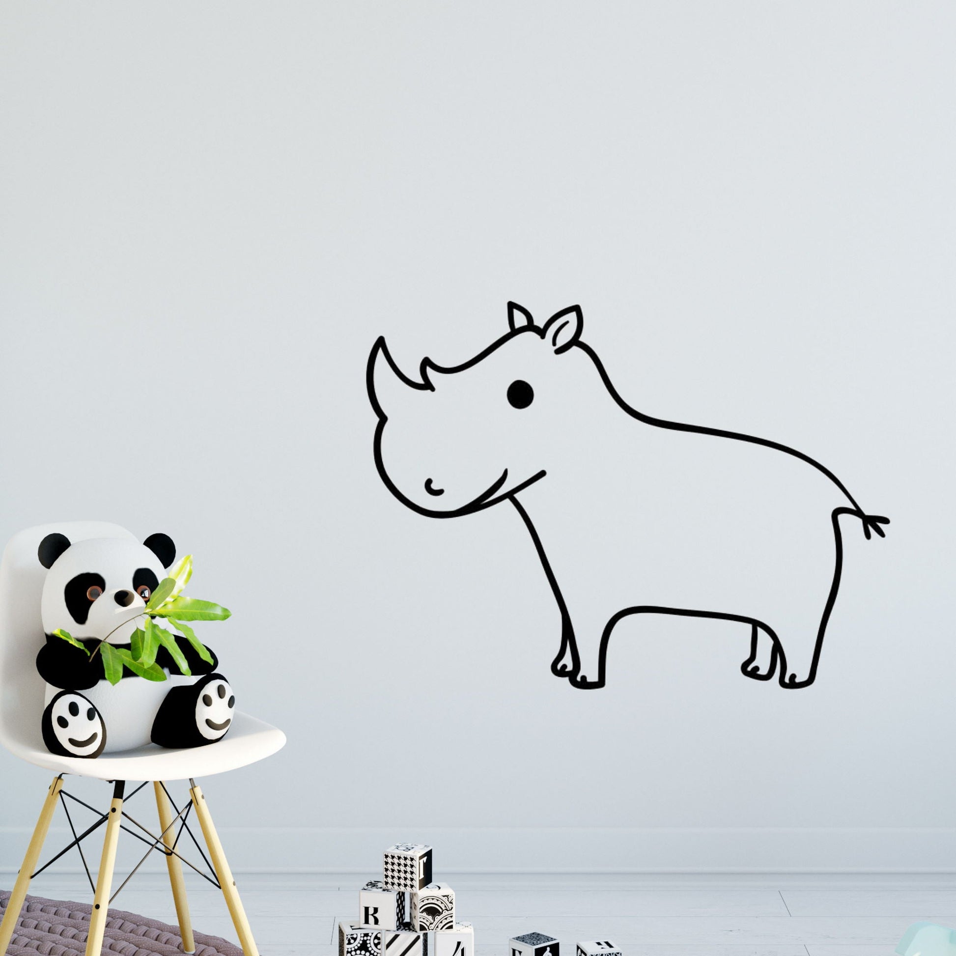 jungle animal hippo wall decal