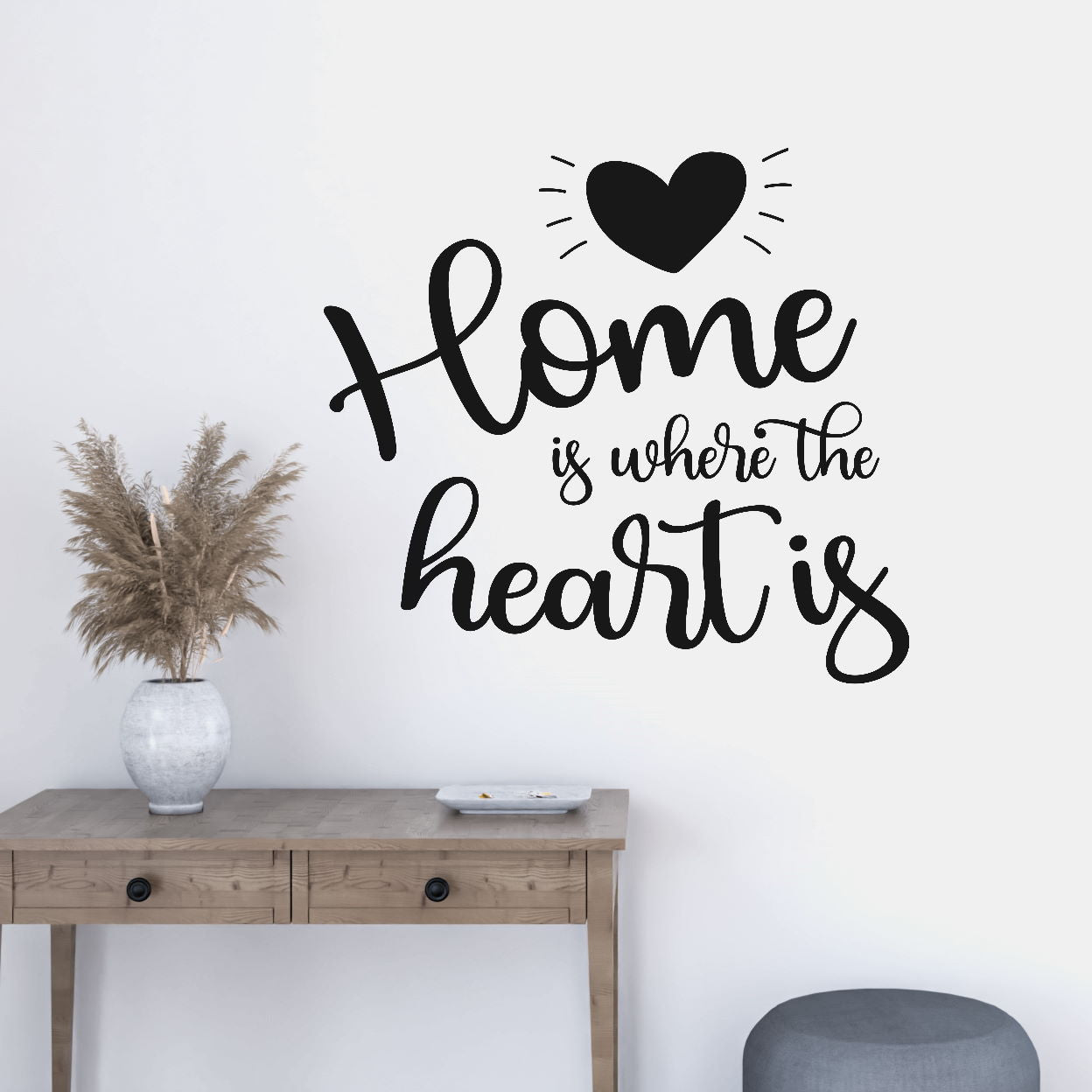 home is where heart is wall decal