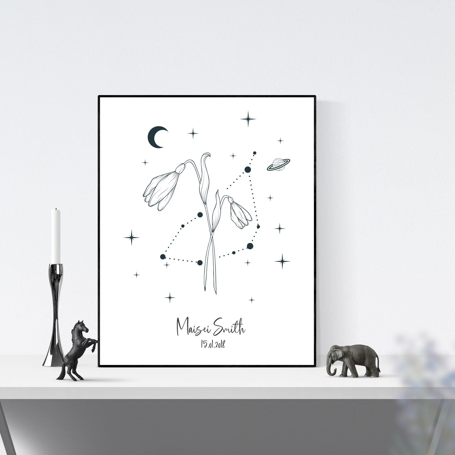 birth flower snowdrop print