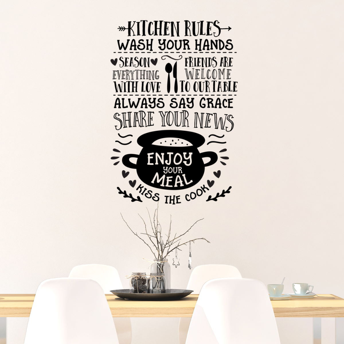 kitchen rules wall decal