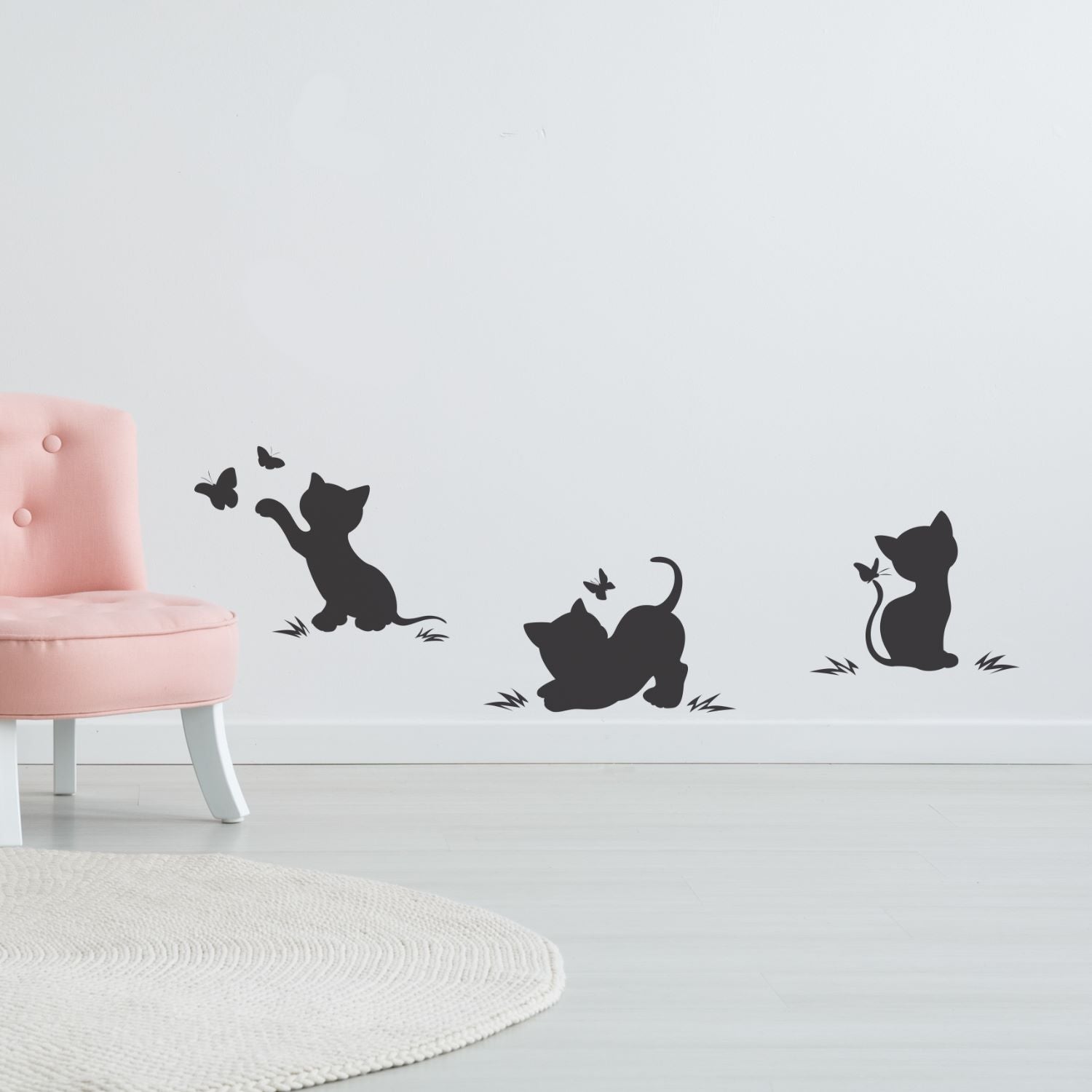 kitten butterfly wall decal