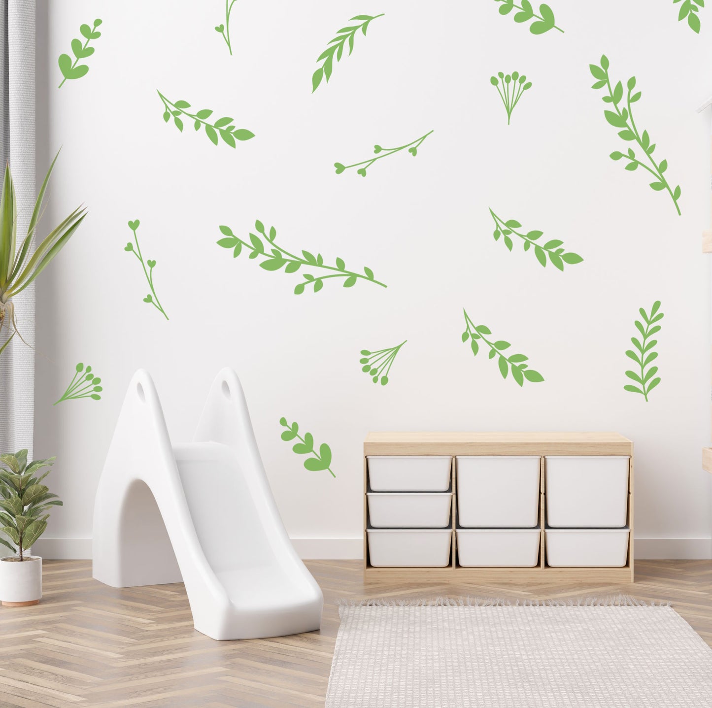 botanical leaves wall decals