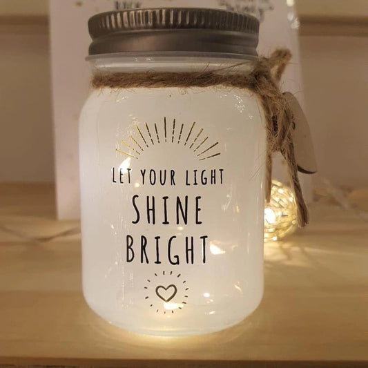 mini message sparkle jar - let your light shine bright - Snug as a Bug